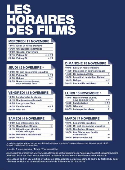 Programme cinéma Allemand 2015